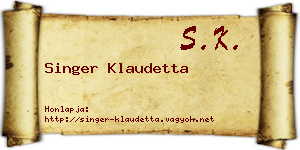 Singer Klaudetta névjegykártya